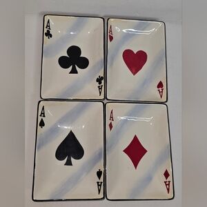 ROYAL FLUSH Clay Art 4 piece Dip Bowl set Clay Art 7x5